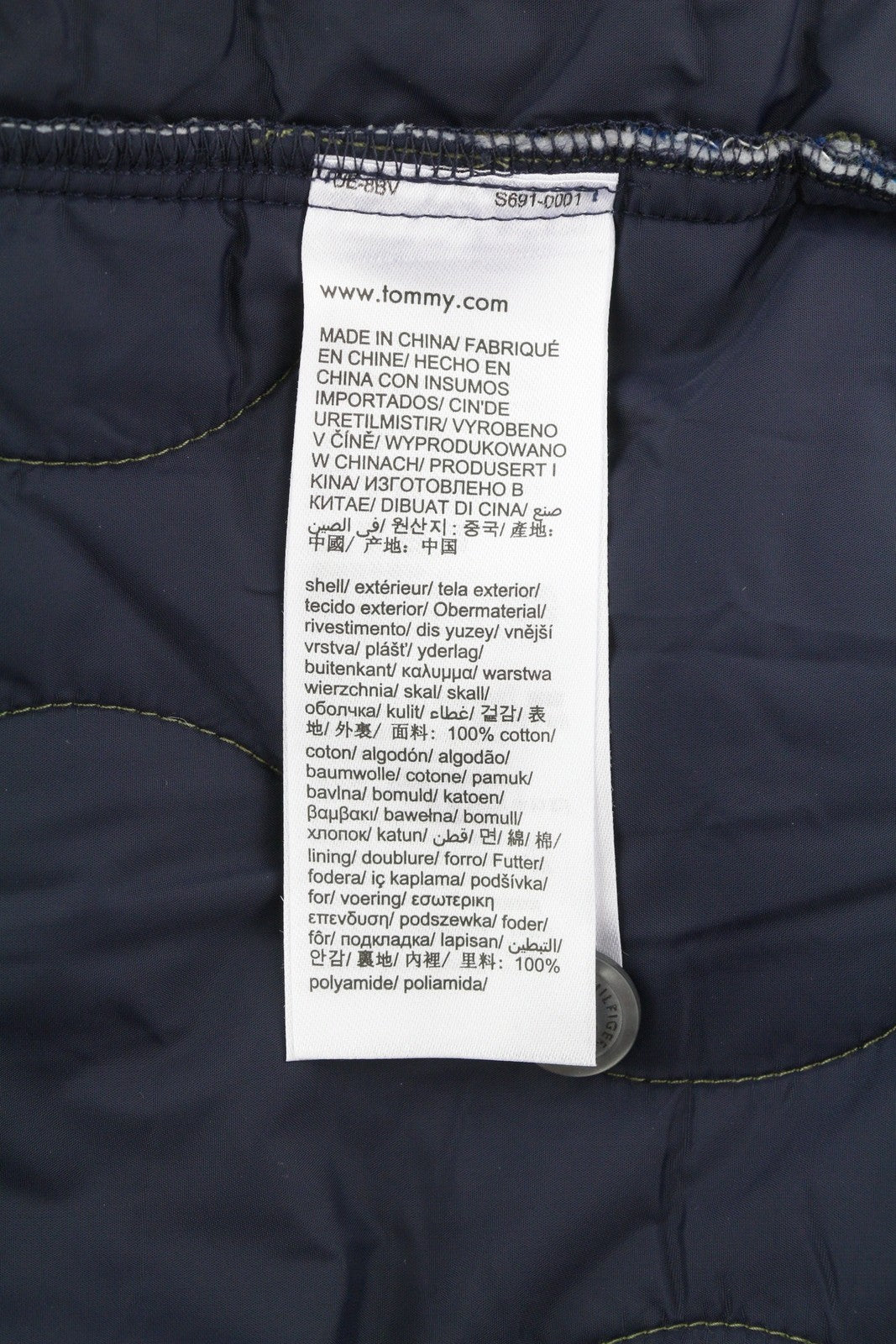 TOMMY HILFIGER Check Quilted Overshirt Men Jacket L Button-Up  Padded Lined