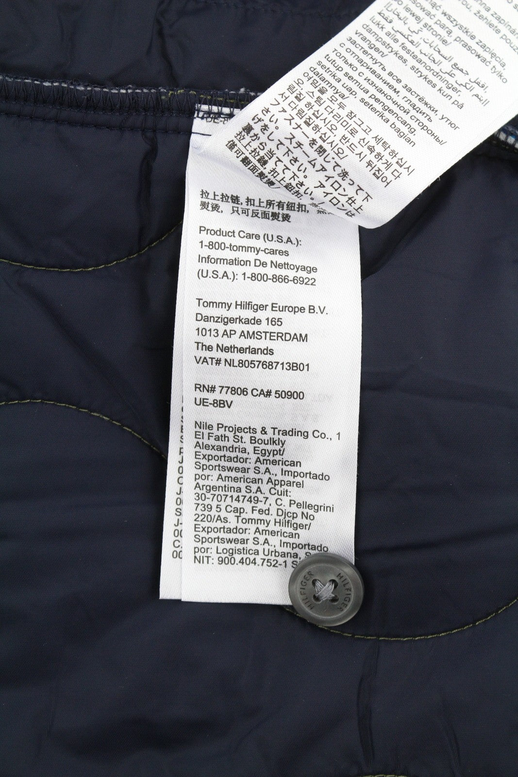 TOMMY HILFIGER Check Quilted Overshirt Men Jacket L Button-Up  Padded Lined