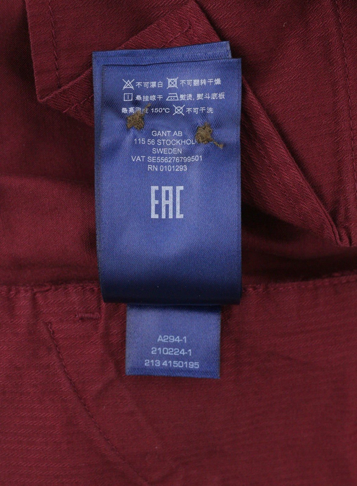 GANT Fryda Women Trousers EU34 Red Slim Fit Mid Rise Zip Fly Ankle Length Logo