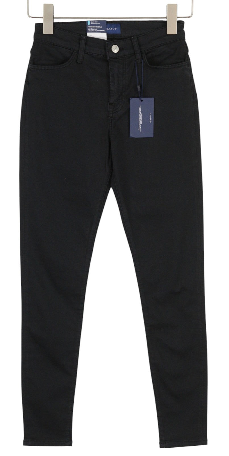 GANT Nella Travel Color Women Jeans XS Black Skinny Fit Mid Rise Zip RRP€119