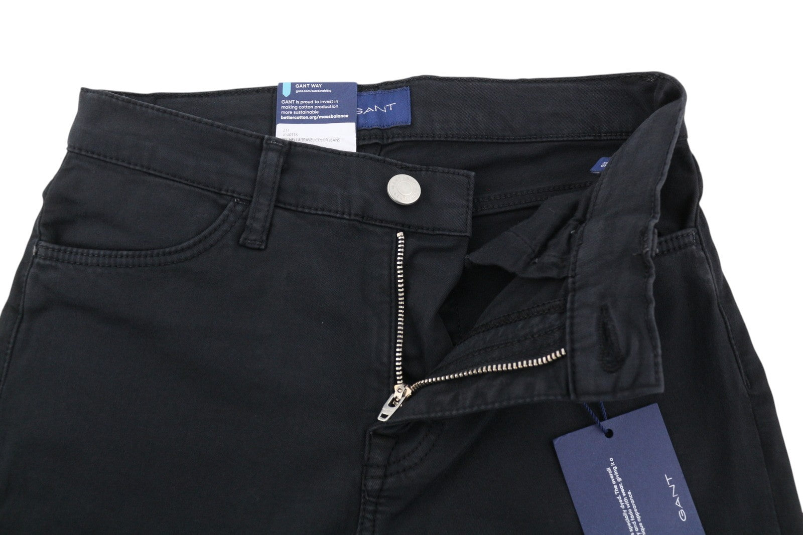 GANT Nella Travel Color Women Jeans XS Black Skinny Fit Mid Rise Zip RRP€119