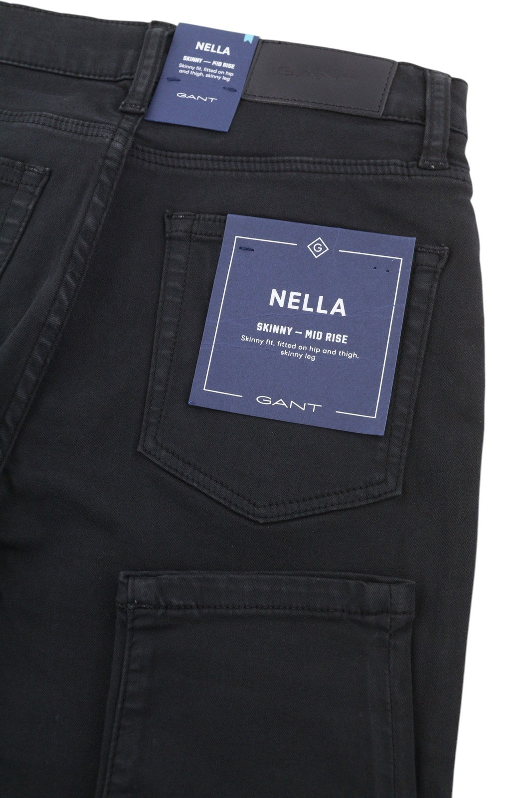 GANT Nella Travel Color Women Jeans XS Black Skinny Fit Mid Rise Zip RRP€119