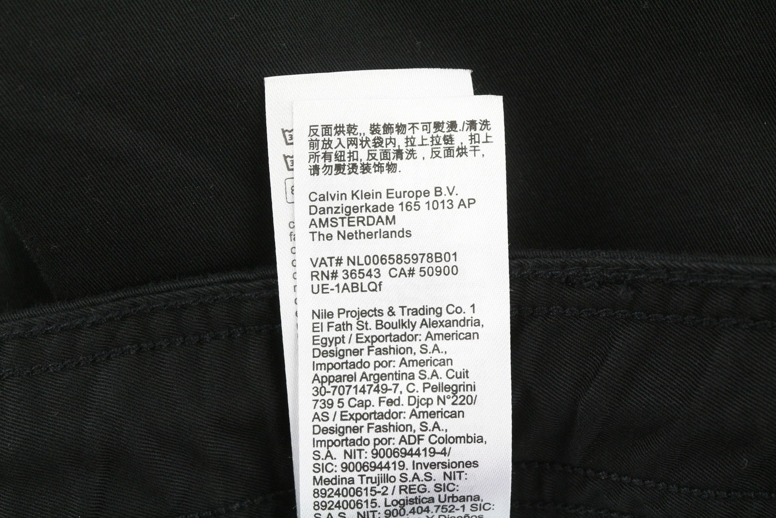 CALVIN KLEIN Straight Cargo Men Trousers M Black Patch Pockets Regular Fit Dark