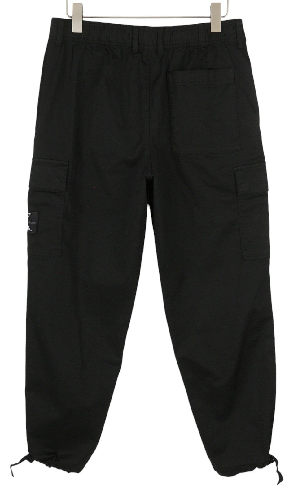 CALVIN KLEIN Straight Cargo Men Trousers M Black Patch Pockets Regular Fit Dark