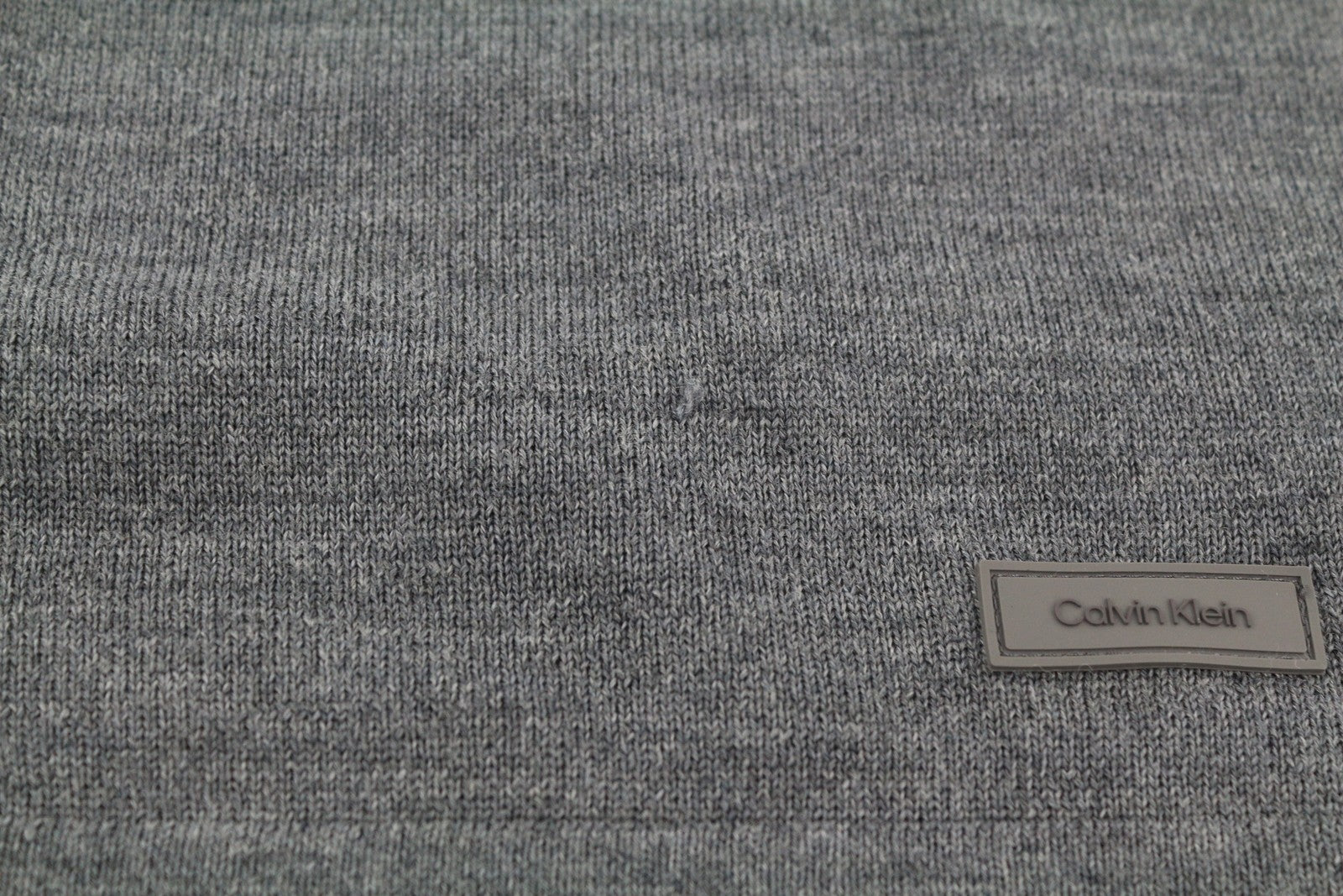 CALVIN KLEIN Merino Comfort Cardigan Men Jumper M Grey Melange Button-Up Knit