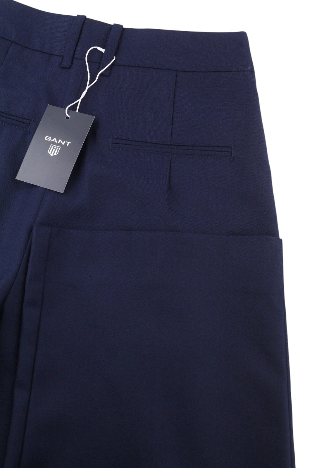 GANT Wool Blend Hw Pleated Women Trousers EU34 Dark Blue Flared Fit Ankle Length