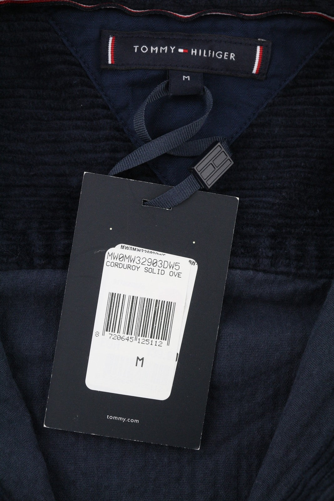 TOMMY HILFIGER Corduroy Solid Overshirt Men Jacket M Blue Button-Up RRP€158