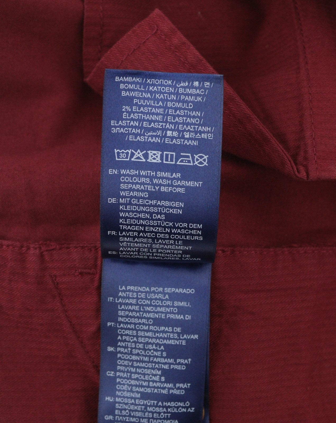 GANT Fryda Women Trousers EU36 Red Slim Fit Mid Rise Zip Fly Ankle Length Logo