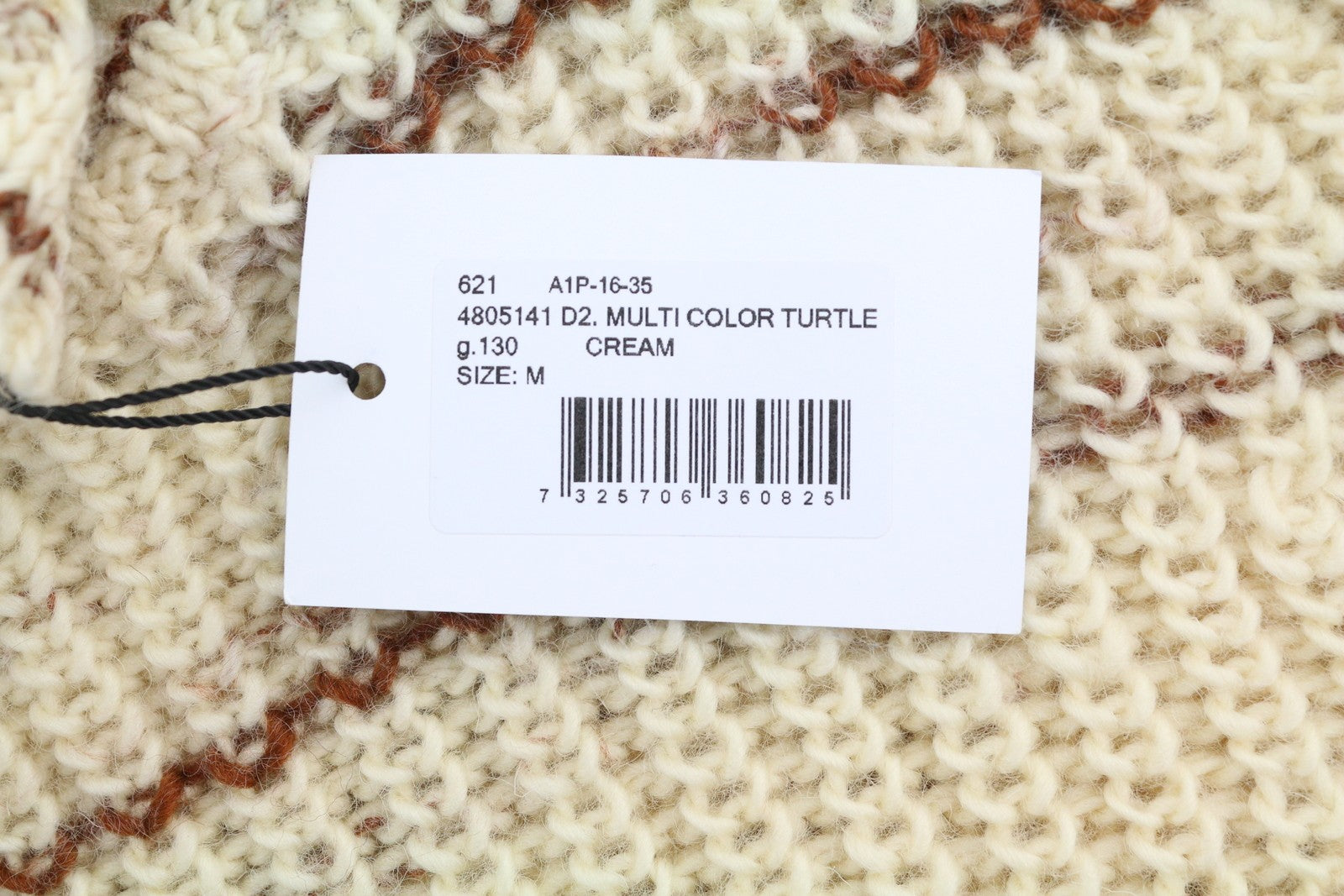 GANT Multi Color Turtle Women Jumper M Beige Wool Tight-Knit Patterned Pullover