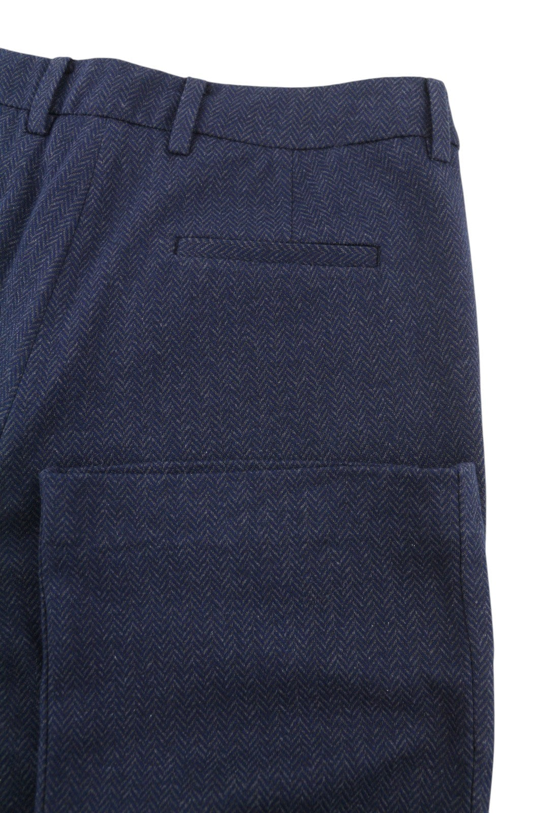 GANT Herringbone Jersey Women Trousers EU38 Blue Ankle Length Zip Fly Casual