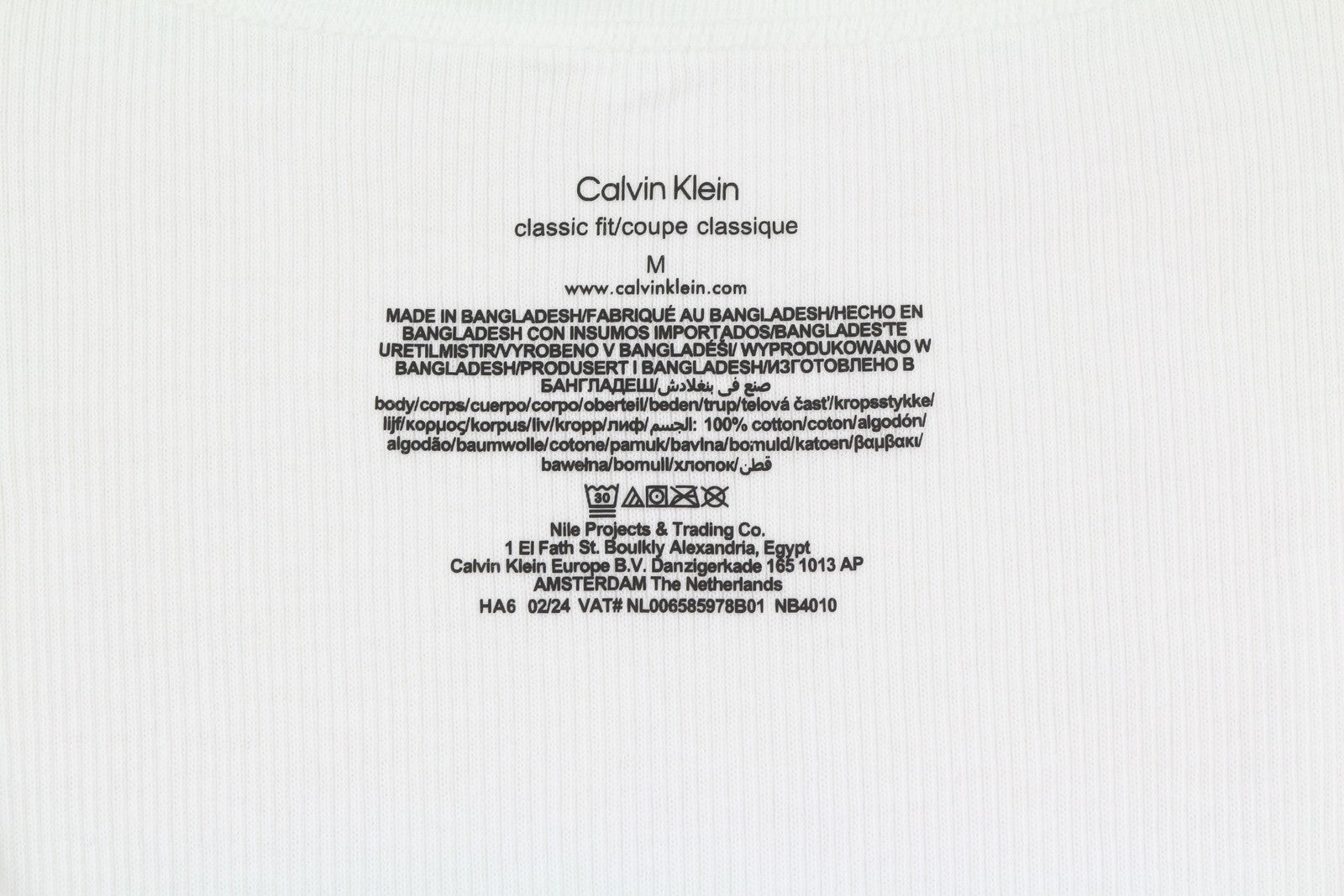 CALVIN KLEIN Men T-Shirt M White Sleeveless Classic Fit Ribbed Underwear 3 Pack