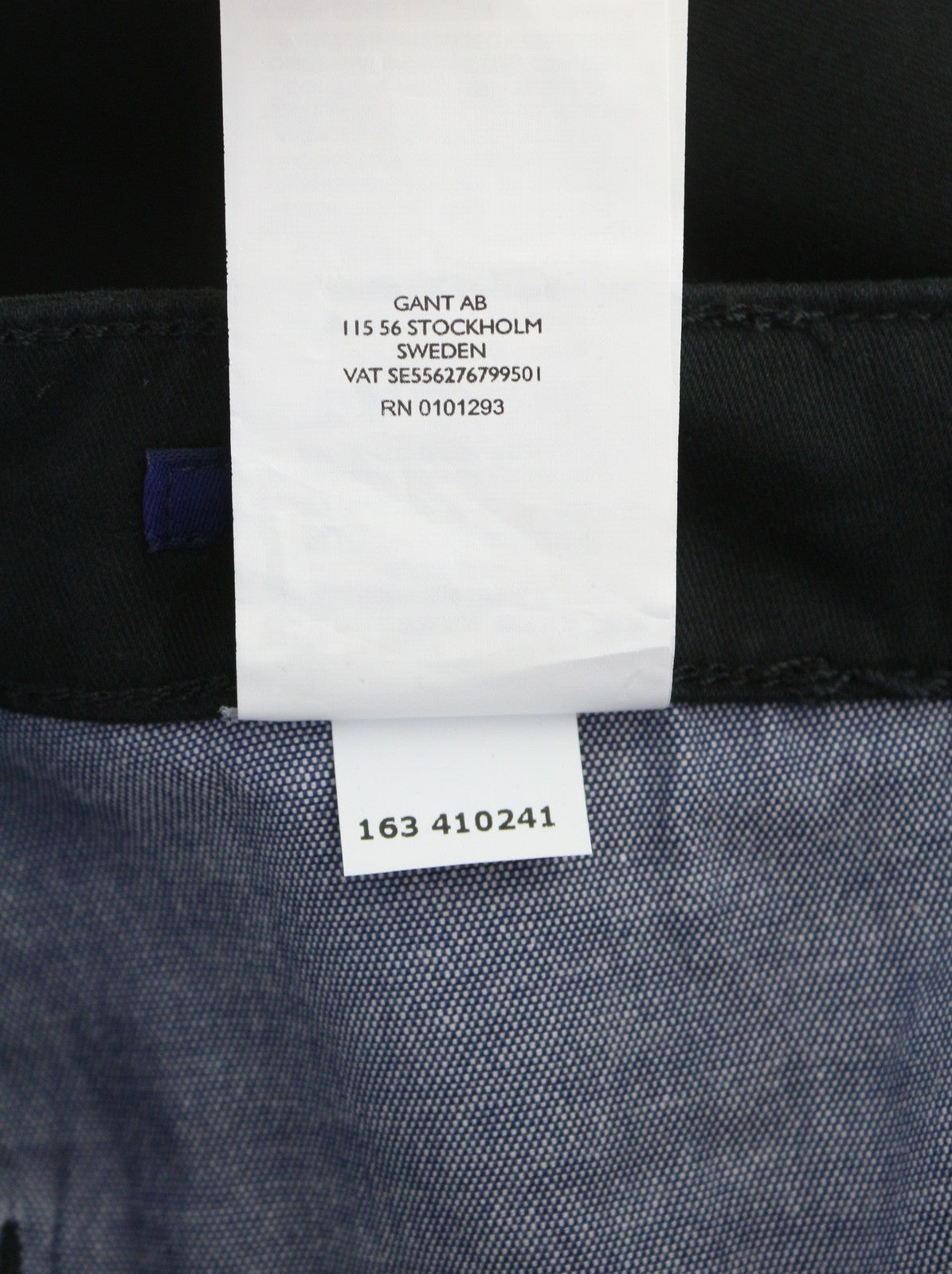 GANT Regular Satin Women Trousers W26/L34 Black Zip Fly Flat Front Logo Casual