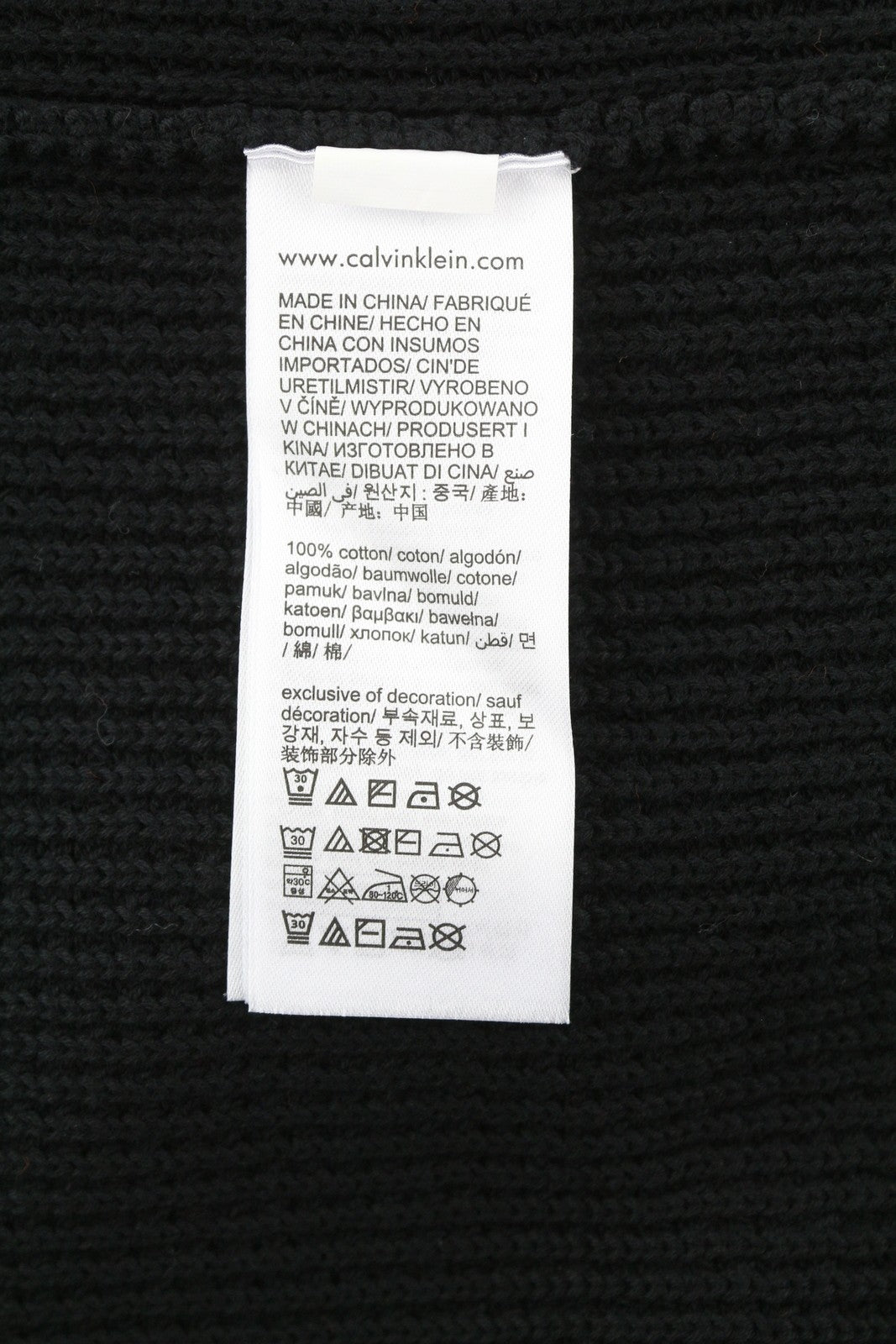 CALVIN KLEIN Men Jumper M Black Waffle-Knit Stretch Hooded Pullover RRP€139