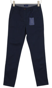 GANT Slim Classic Chino Women Trousers EU34 Dark Blue Slim Fit Zip Fly Casual