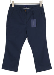GANT Chino Capri Women Trousers EU36 Blue Ankle Length Zip Fly Pockets Casual