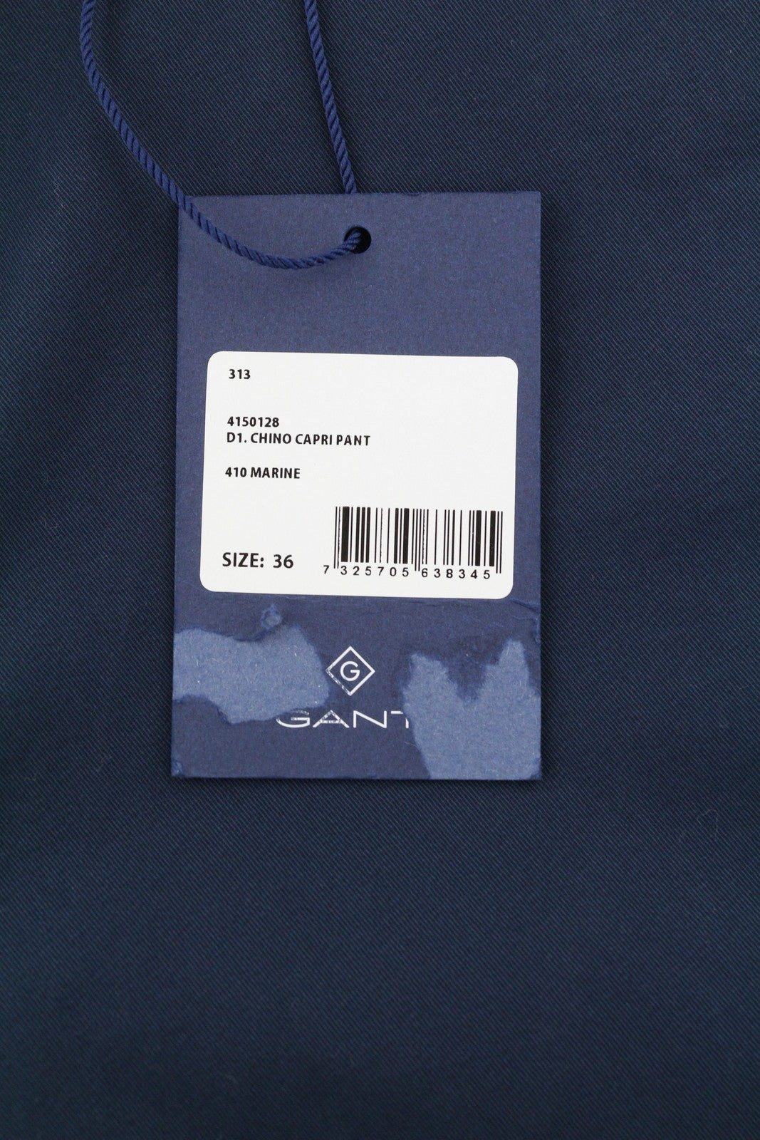 GANT Chino Capri Women Trousers EU36 Blue Ankle Length Zip Fly Pockets Casual