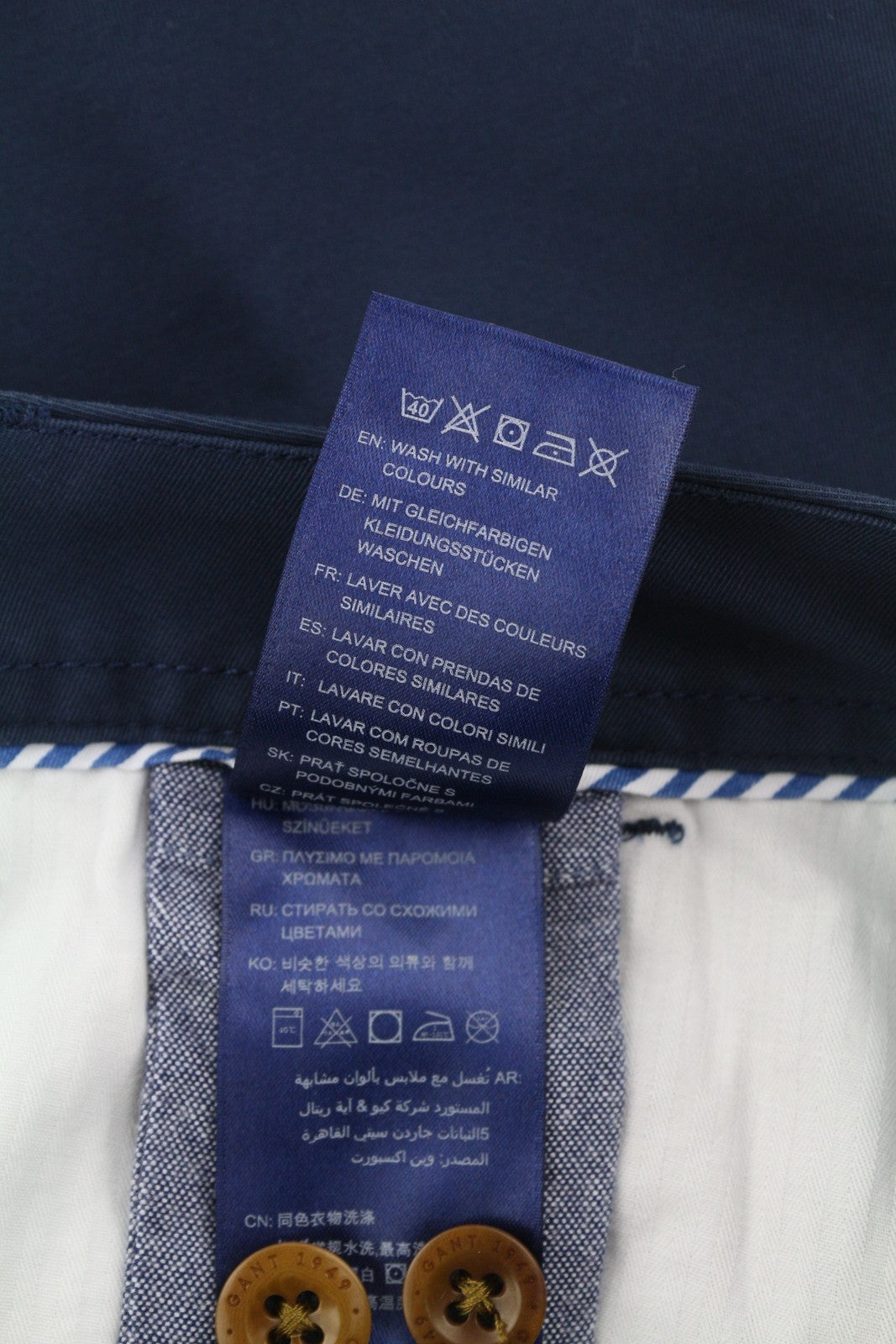 GANT Chino Capri Women Trousers EU36 Blue Ankle Length Zip Fly Pockets Casual