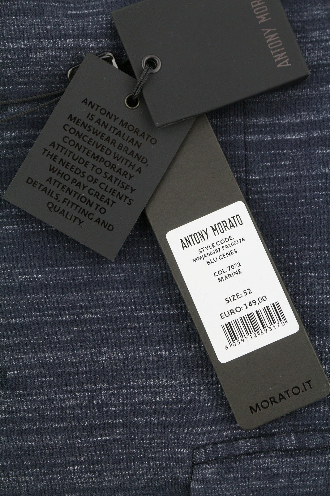 ANTONY MORATO Men Blazer XL Blue Super Slim Fit Half Lined Notch Single Breasted