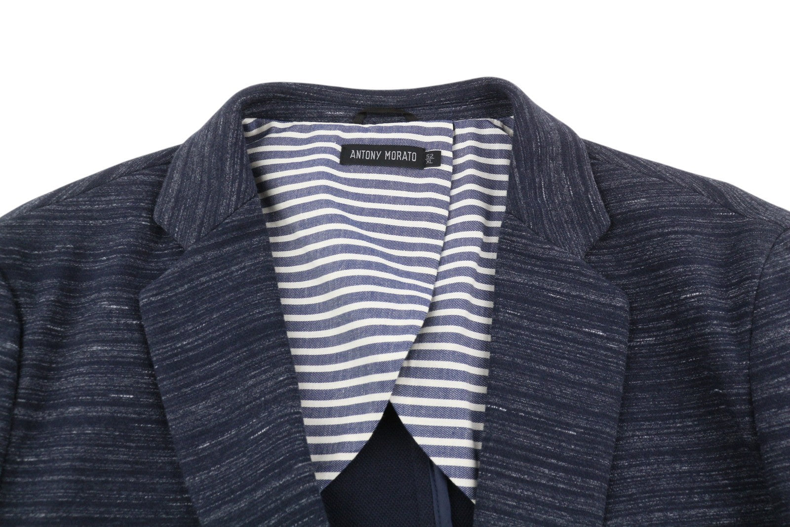 ANTONY MORATO Men Blazer XL Blue Super Slim Fit Half Lined Notch Single Breasted