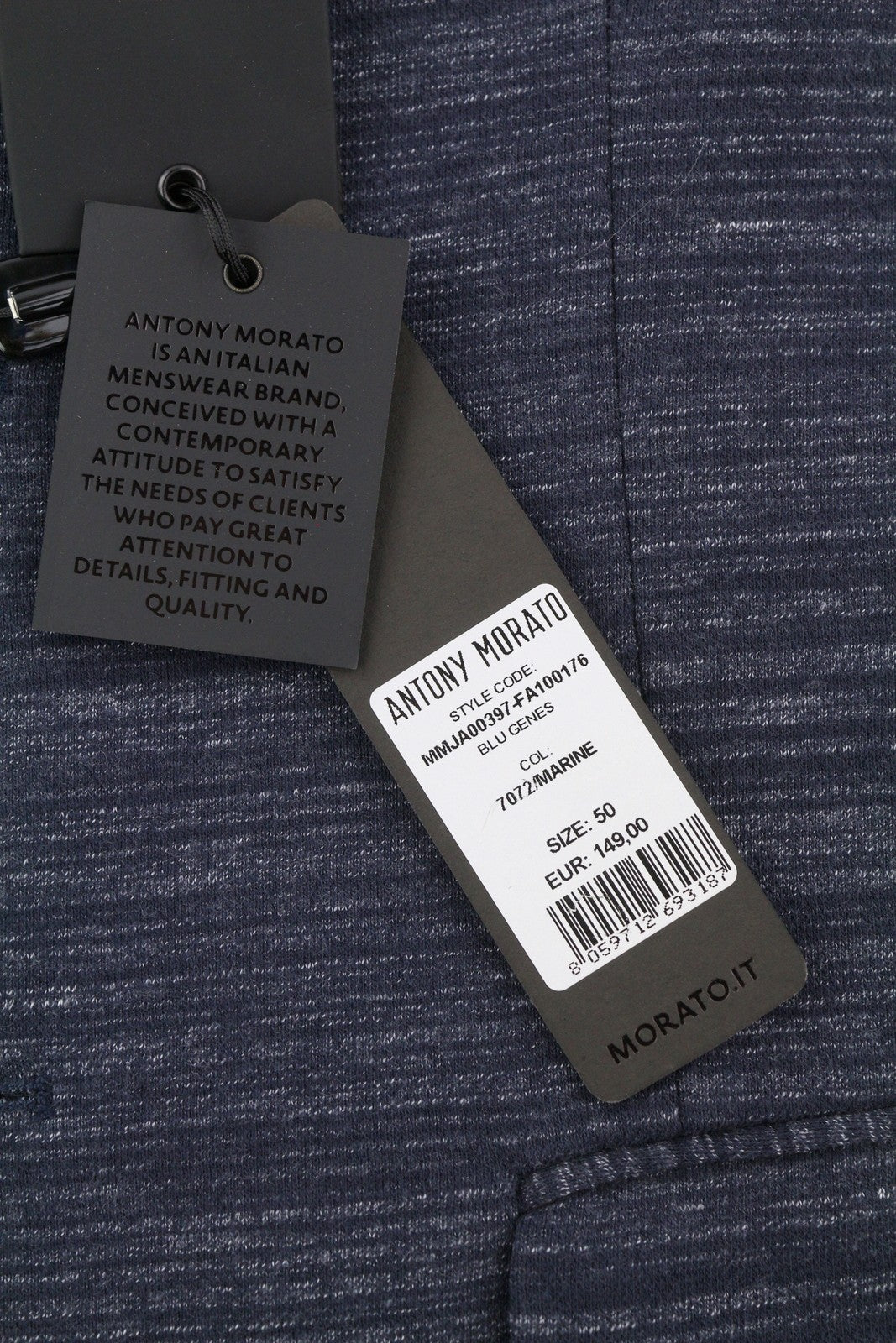 ANTONY MORATO Men Blazer L Blue Super Slim Fit Half Lined Notch Single-Breasted