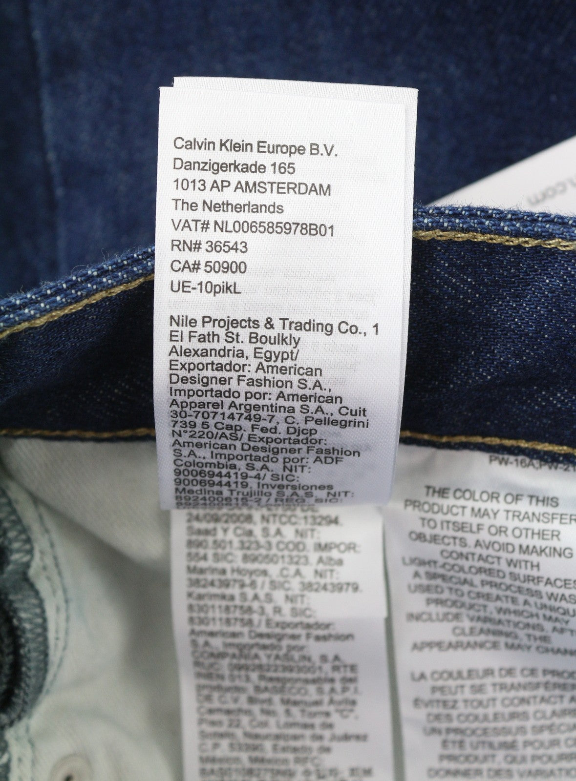 CALVIN KLEIN Authentic Straight Men Jeans W29/L32 Dark Blue Zip Fly Logo Denim