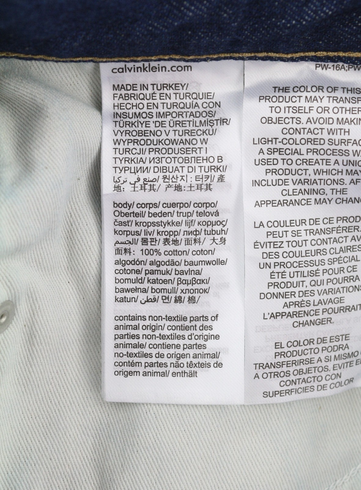 CALVIN KLEIN Authentic Straight Men Jeans W29/L32 Dark Blue Zip Fly Logo Denim