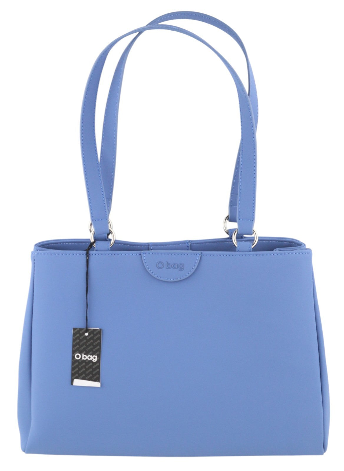 O BAG Vienna Women Bag OS Blue Double Handles Clasp Closure Lined Logo Square
