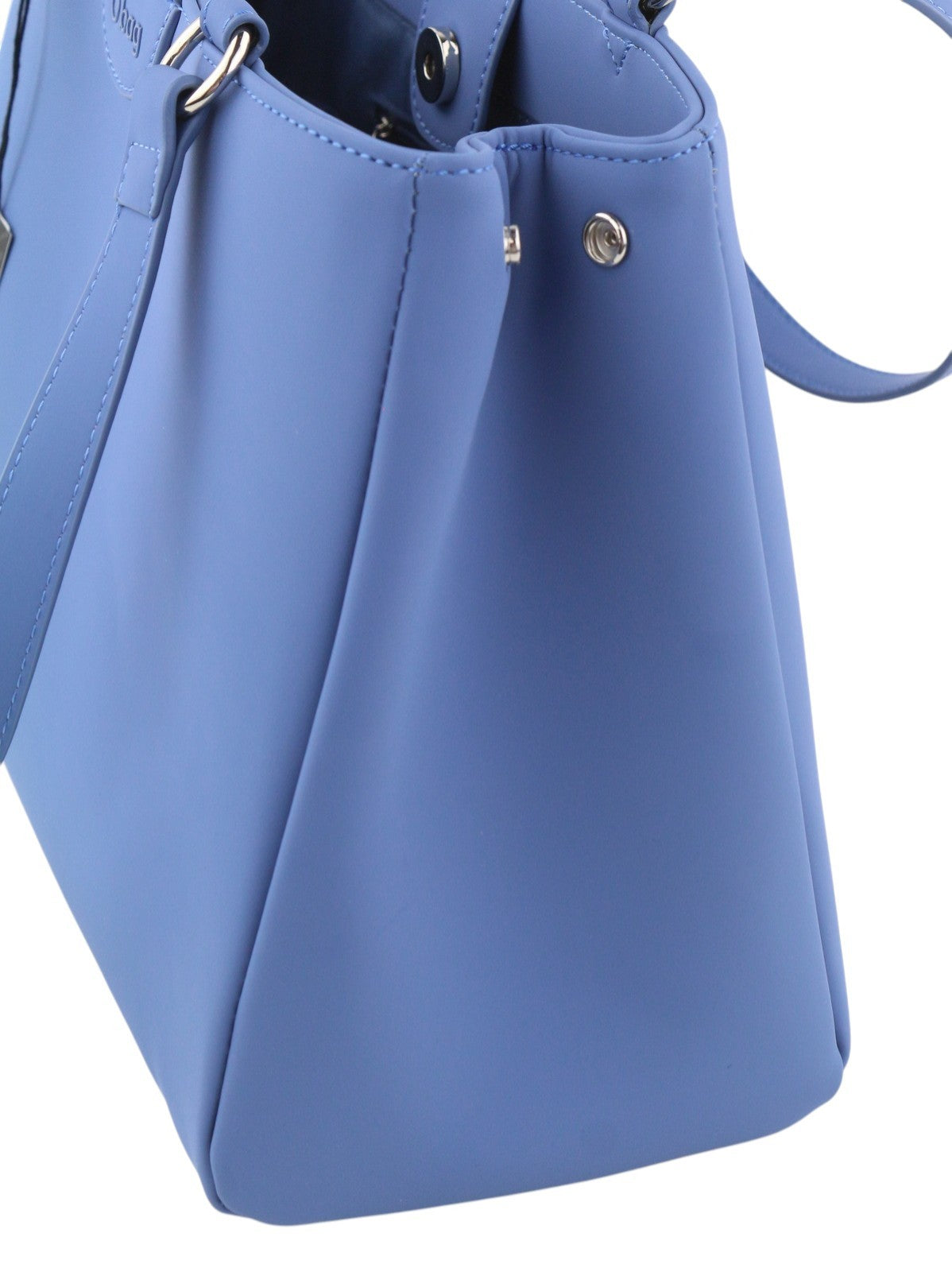 O BAG Vienna Women Bag OS Blue Double Handles Clasp Closure Lined Logo Square