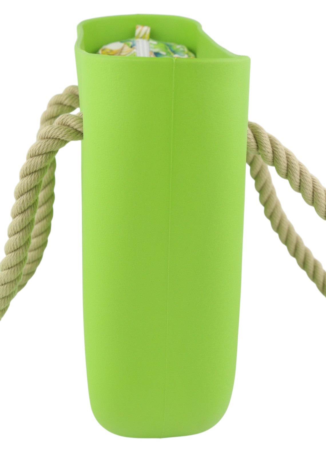 O BAG Mini Women Bag OS Bright Green Double Handles Zipper Inner Bag Logo Square