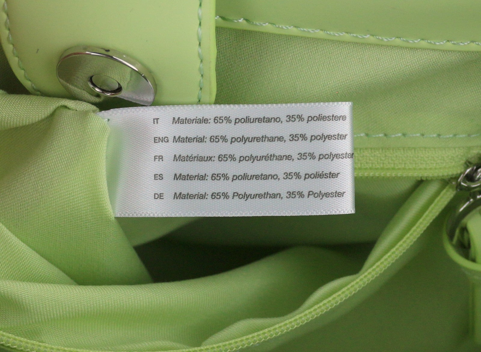 O BAG California Women Bag OS Light Green Clasp Double Handles Trapezoid Shopper