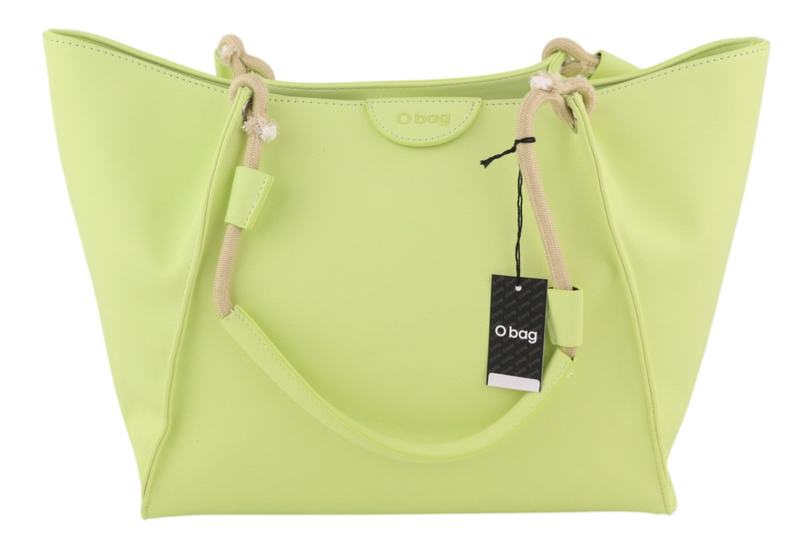 O BAG California Women Bag OS Light Green Clasp Double Handles Trapezoid Shopper
