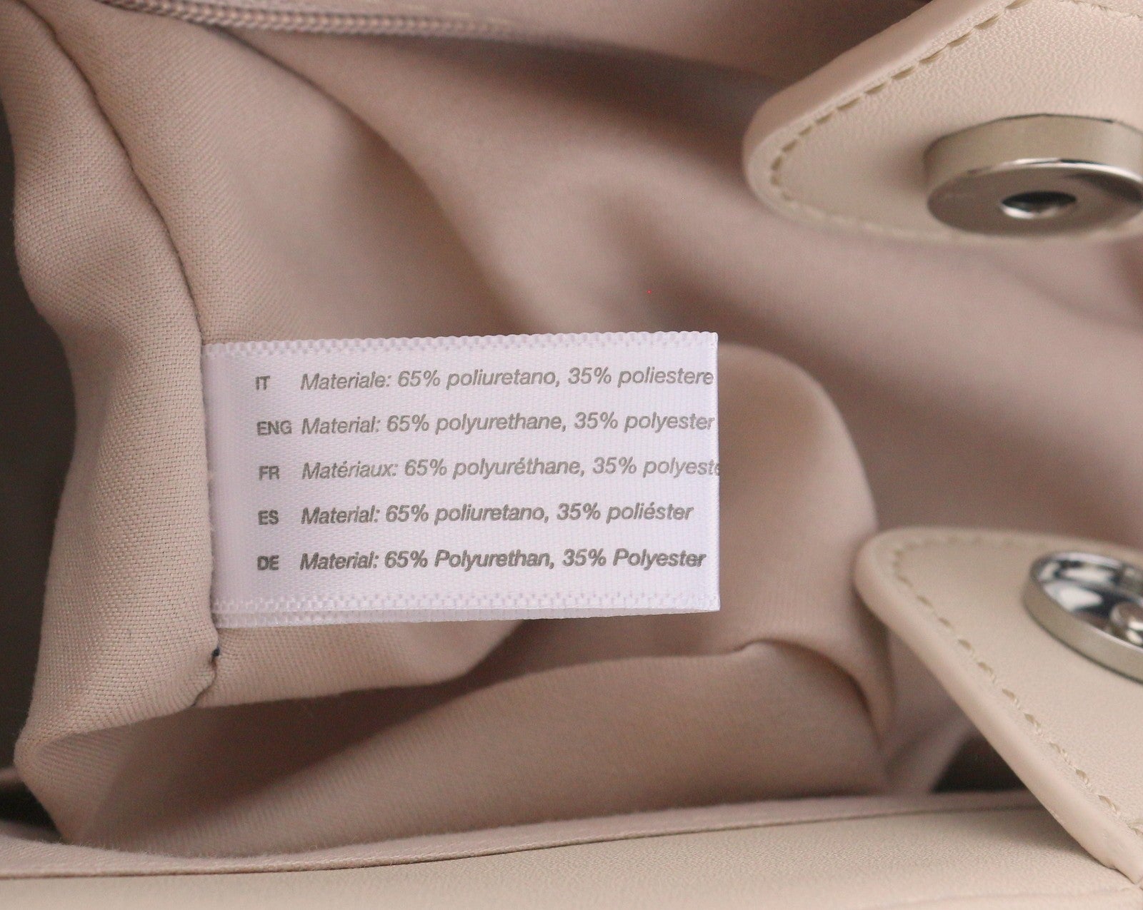 O BAG Vienna Women Bag OS Beige Double Handles Clasp Closure Lined Logo Square