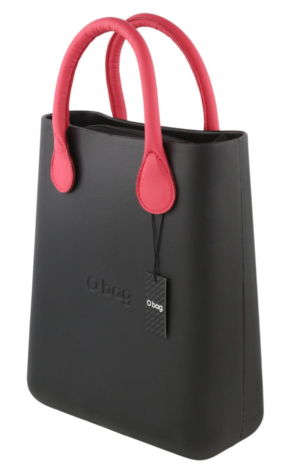 O BAG Chic Women Bag OS Black Double Handles Inner Bag Mini Tote Square Logo