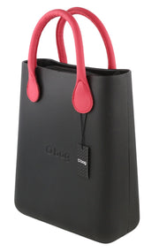 O BAG Chic Women Bag OS Black Double Handles Inner Bag Mini Tote Square Logo