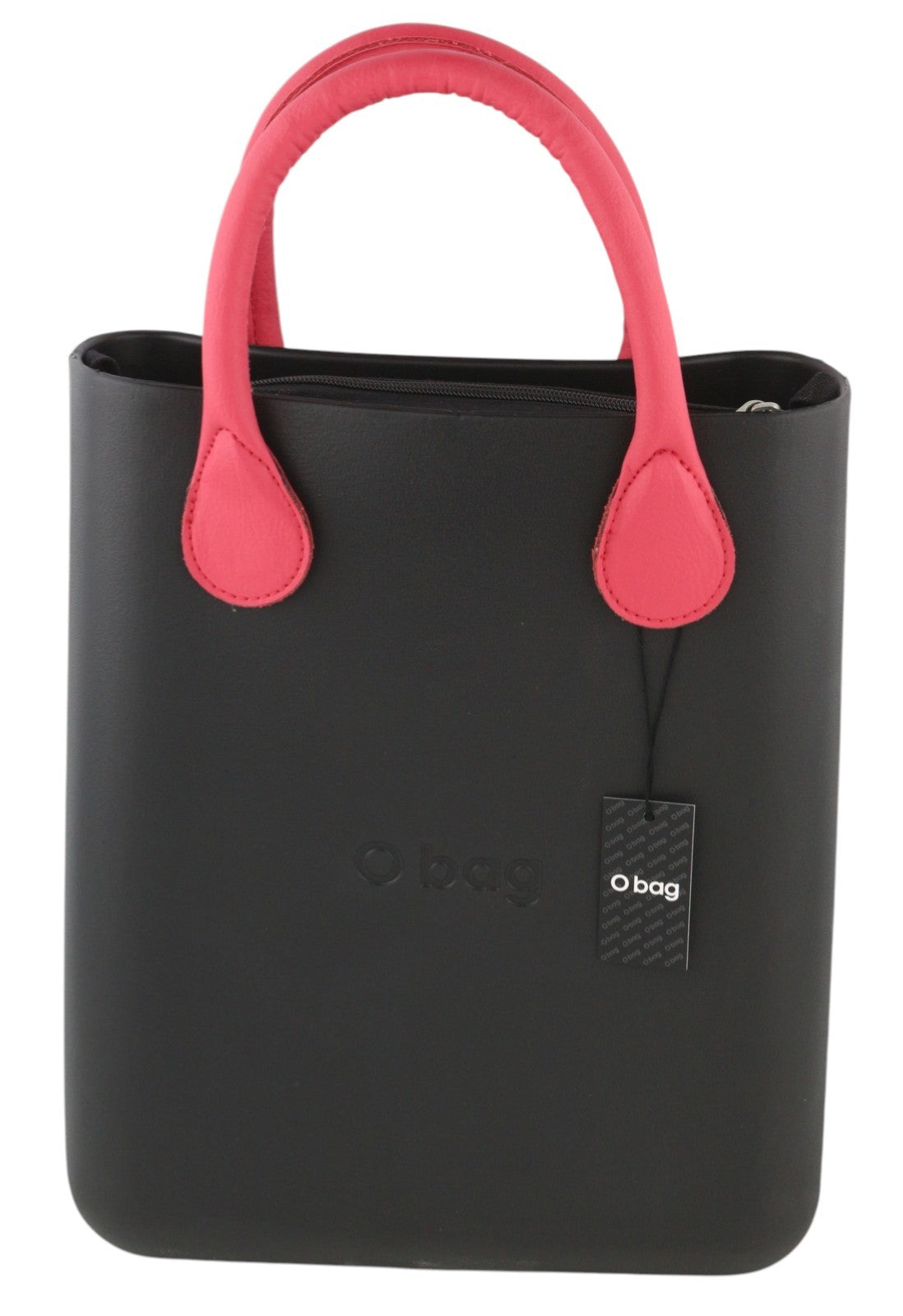 O BAG Chic Women Bag OS Black Double Handles Inner Bag Mini Tote Square Logo