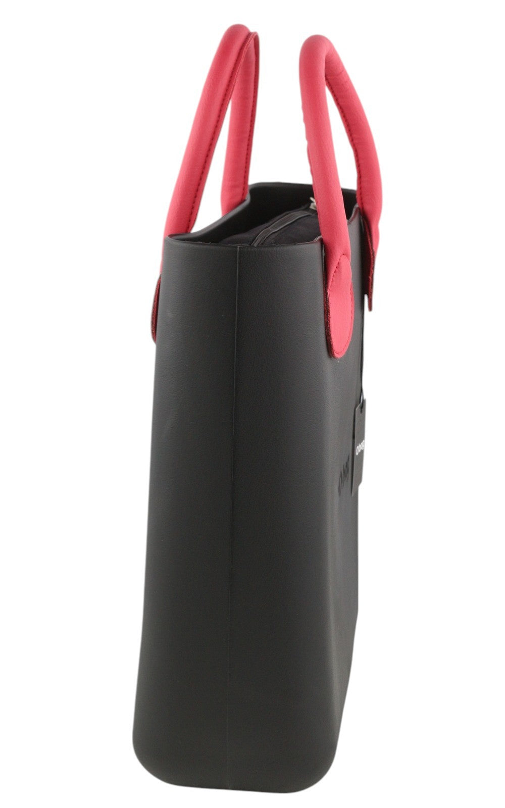 O BAG Chic Women Bag OS Black Double Handles Inner Bag Mini Tote Square Logo