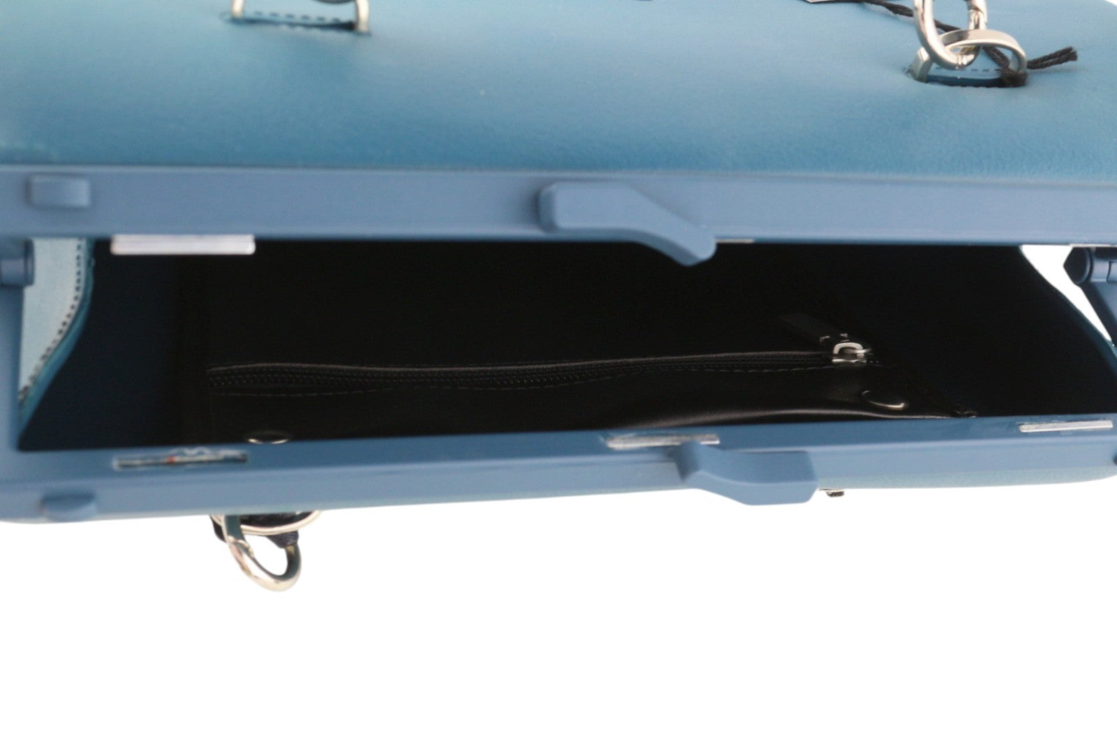 O BAG Doc Women Bag OS Blue Double Handles Kiss Lock Clasp Doctor Type Bag Logo