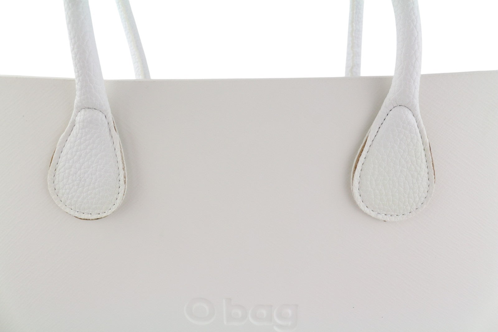 O BAG Urban Women Bag OS White Double Handles Patterned Inner Bag Trapezoid Tote