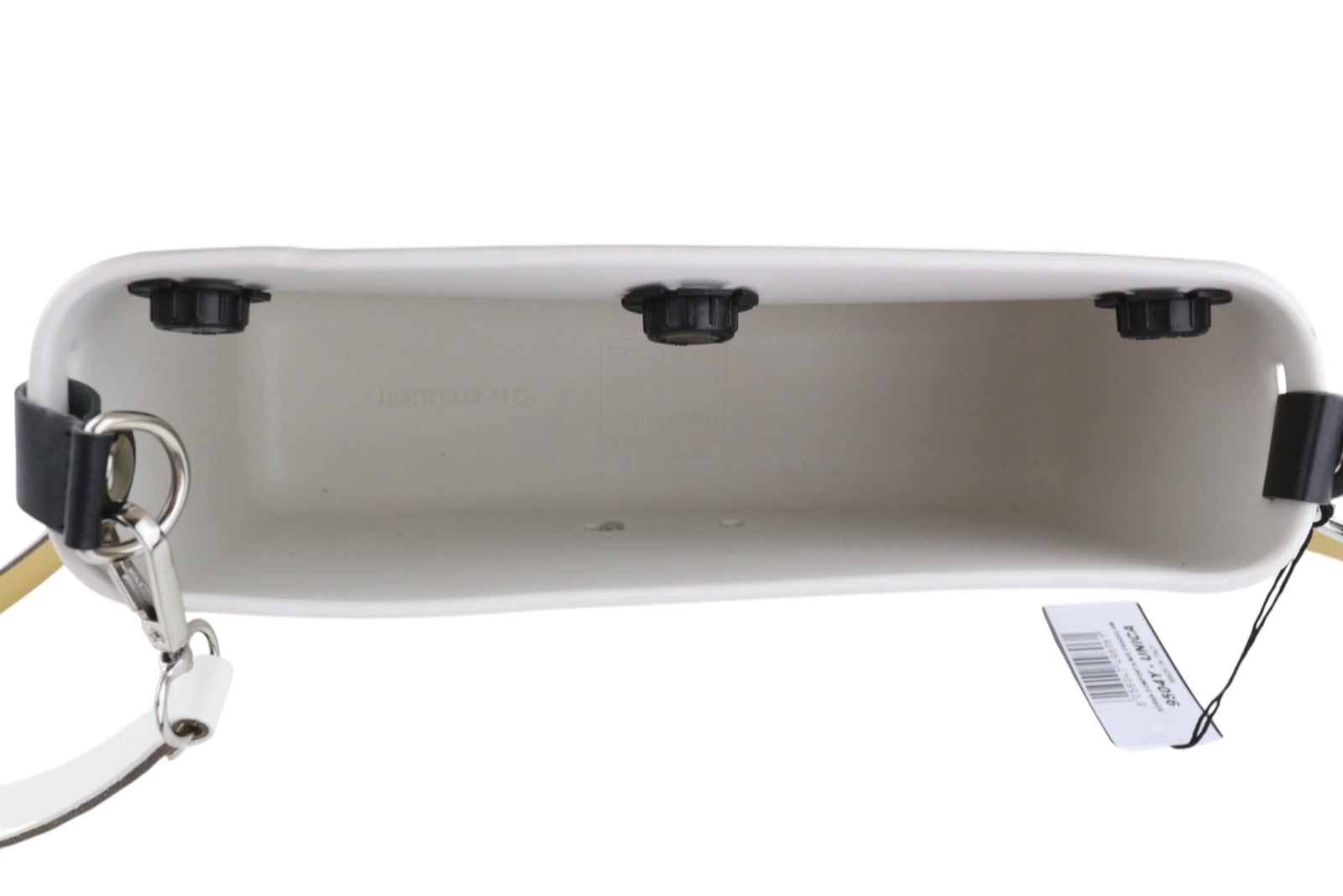 O BAG Glam Women Bag OS White Patterned Adjustable Strap Clasp Logo Crossbody