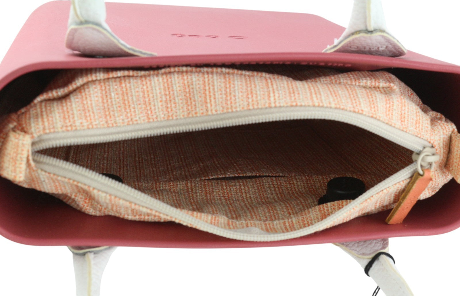 O BAG Chic Women Bag OS Pink Double Handles Inner Bag Mini Tote Square Logo