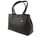 O BAG Vienna Women Bag OS Black Double Handles Clasp Closure Lined Logo Square