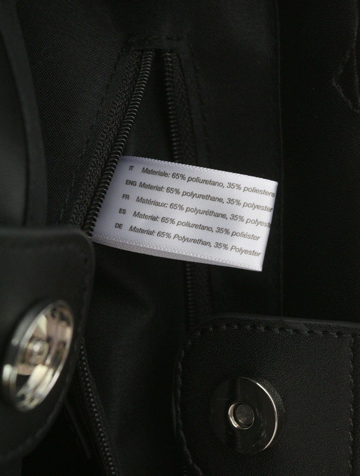 O BAG Vienna Women Bag OS Black Double Handles Clasp Closure Lined Logo Square