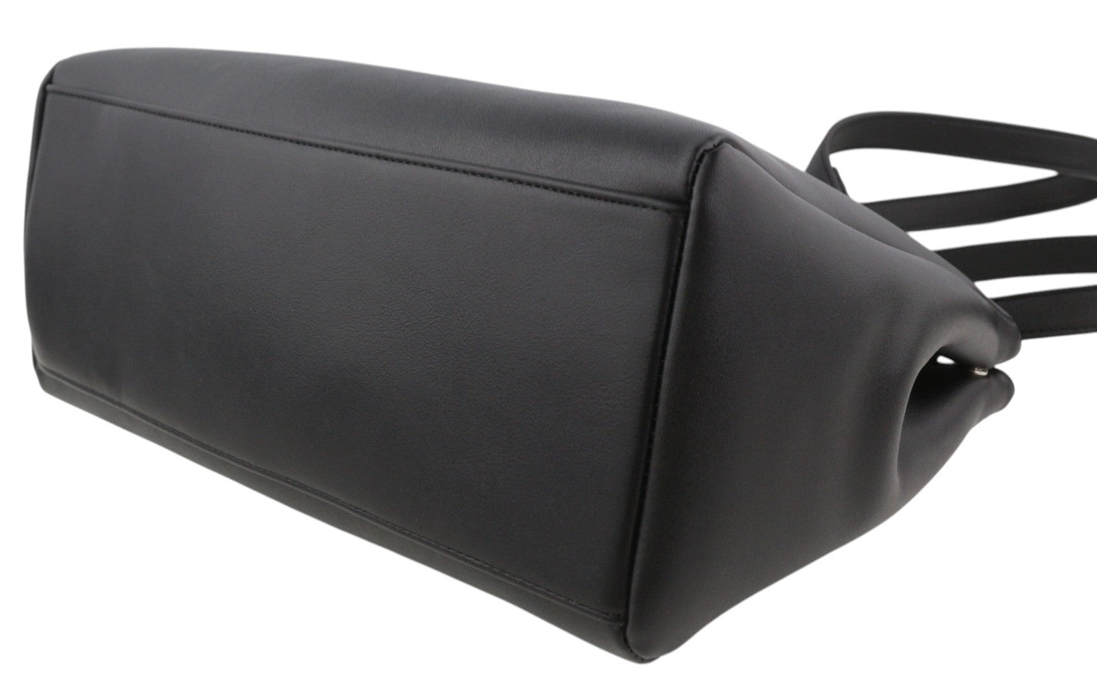 O BAG Vienna Women Bag OS Black Double Handles Clasp Closure Lined Logo Square