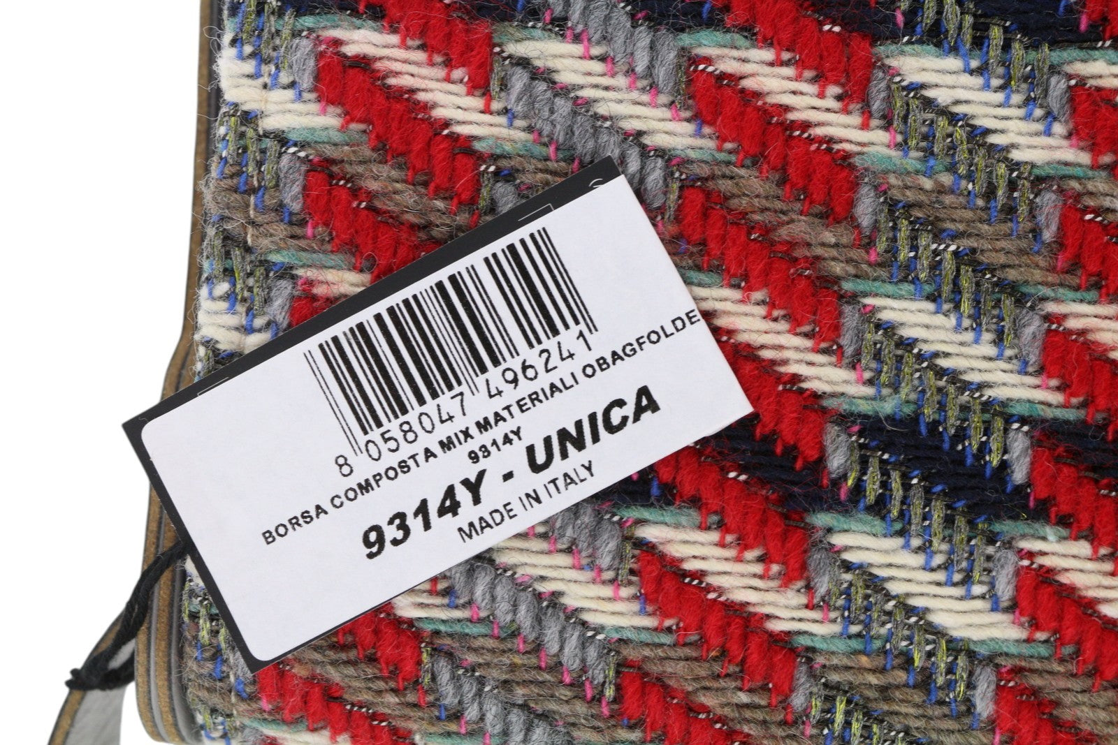 O BAG Folder Women Bag OS Purple Tweed Patterned Turn Lock Closure Messenger