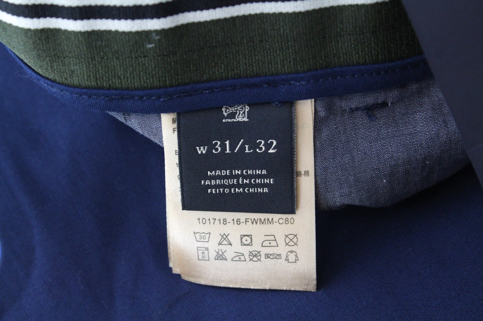 SCOTCH & SODA Mott Men's Marine Blue Chino Slim Stretch Trousers W31/L32 Style