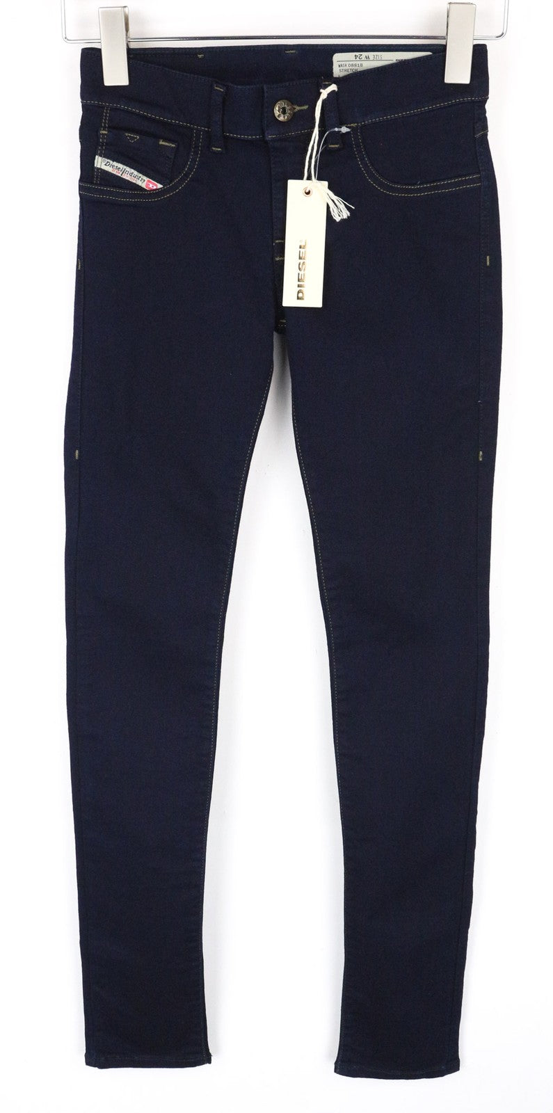 DIESEL Livier 0881B Women's Blue Jeans W24 Jegging Super Slim Stretch Cotton