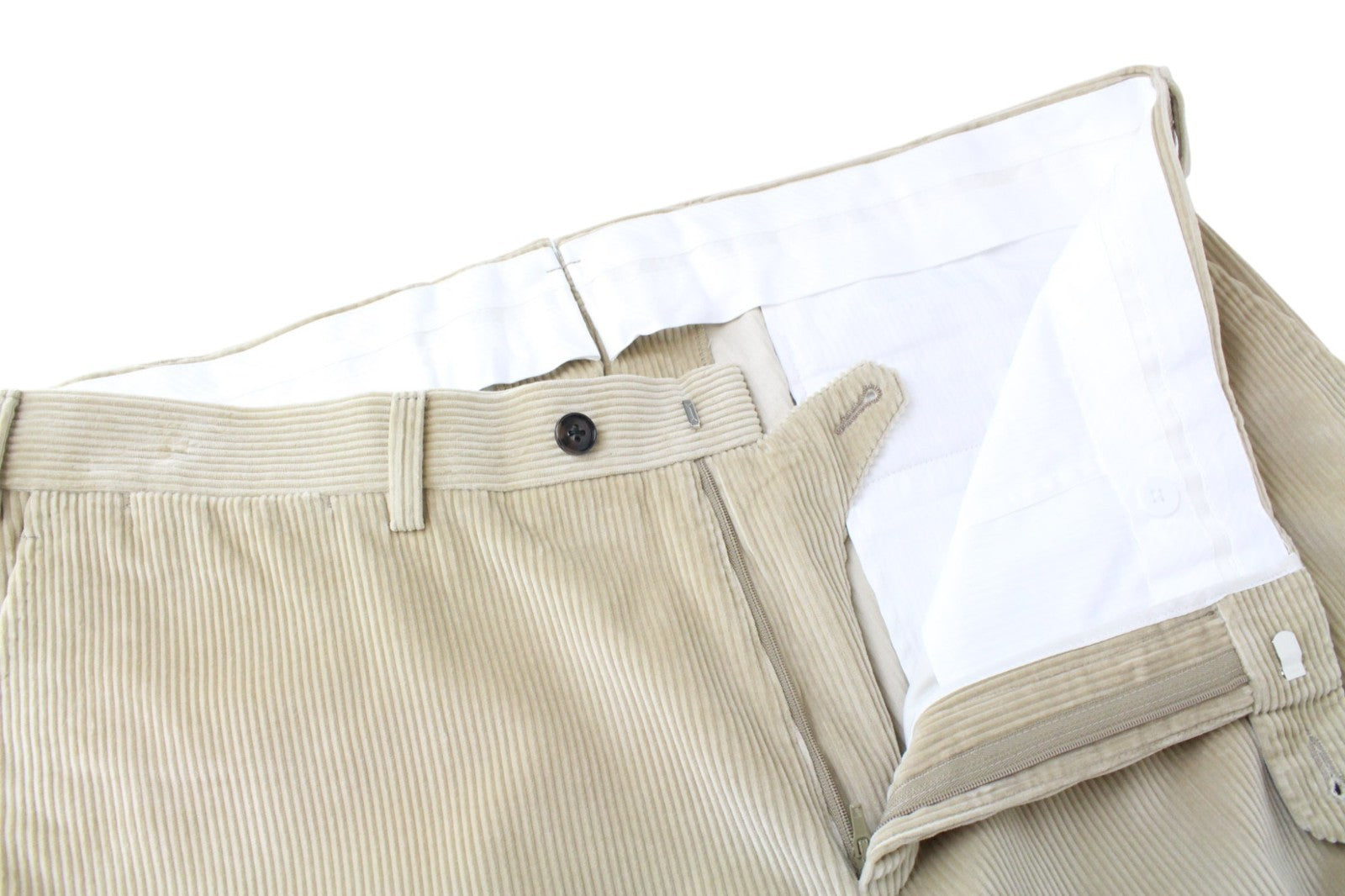 SUITSUPPLY Ferrara Men's Beige Cotton Corduroy Slim Suit UK46R Velvet 2 Piece