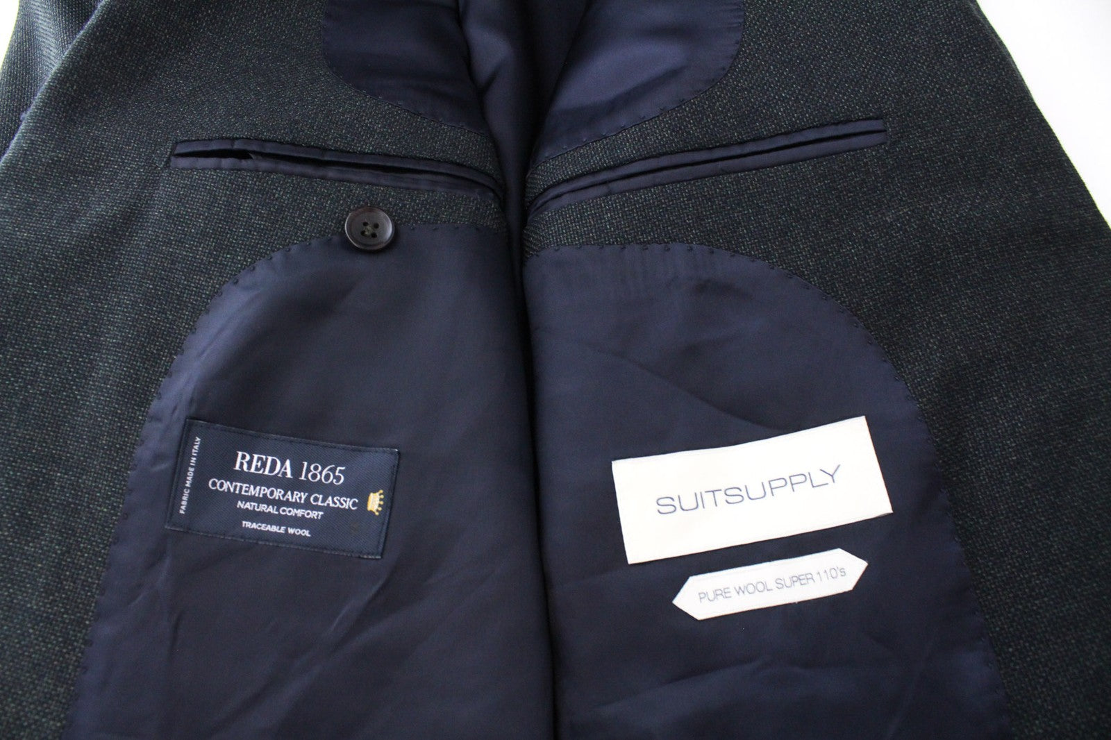 SUITSUPPLY Lazio vyriškas tamsiai pilkas melanžinis švarkas UK44R Slim S110 grynos vilnos 