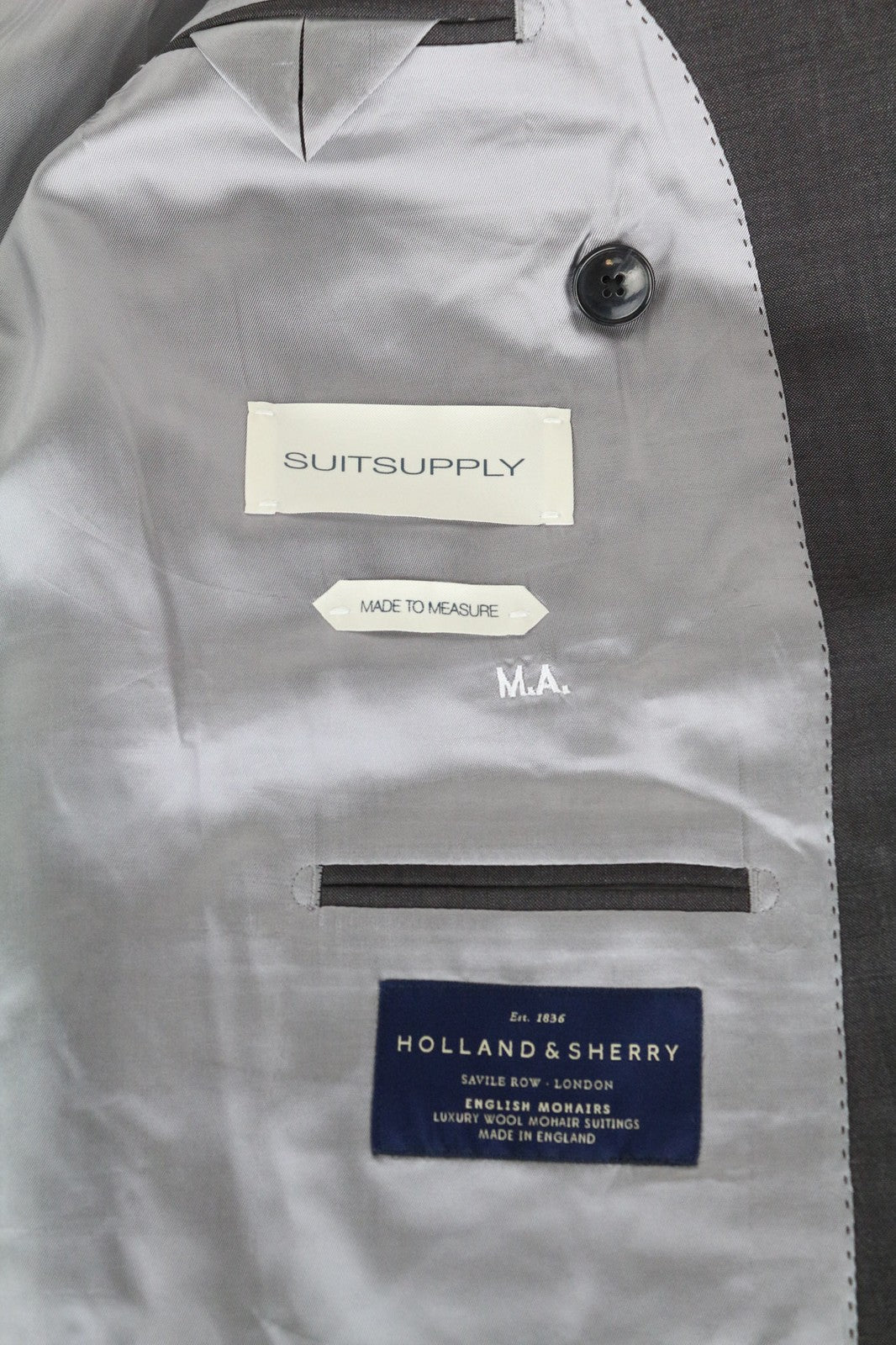 SUITSUPPLY Lazio Men's Brown Wool Mohair Blazer UK32R Double-Breast Formal Peak