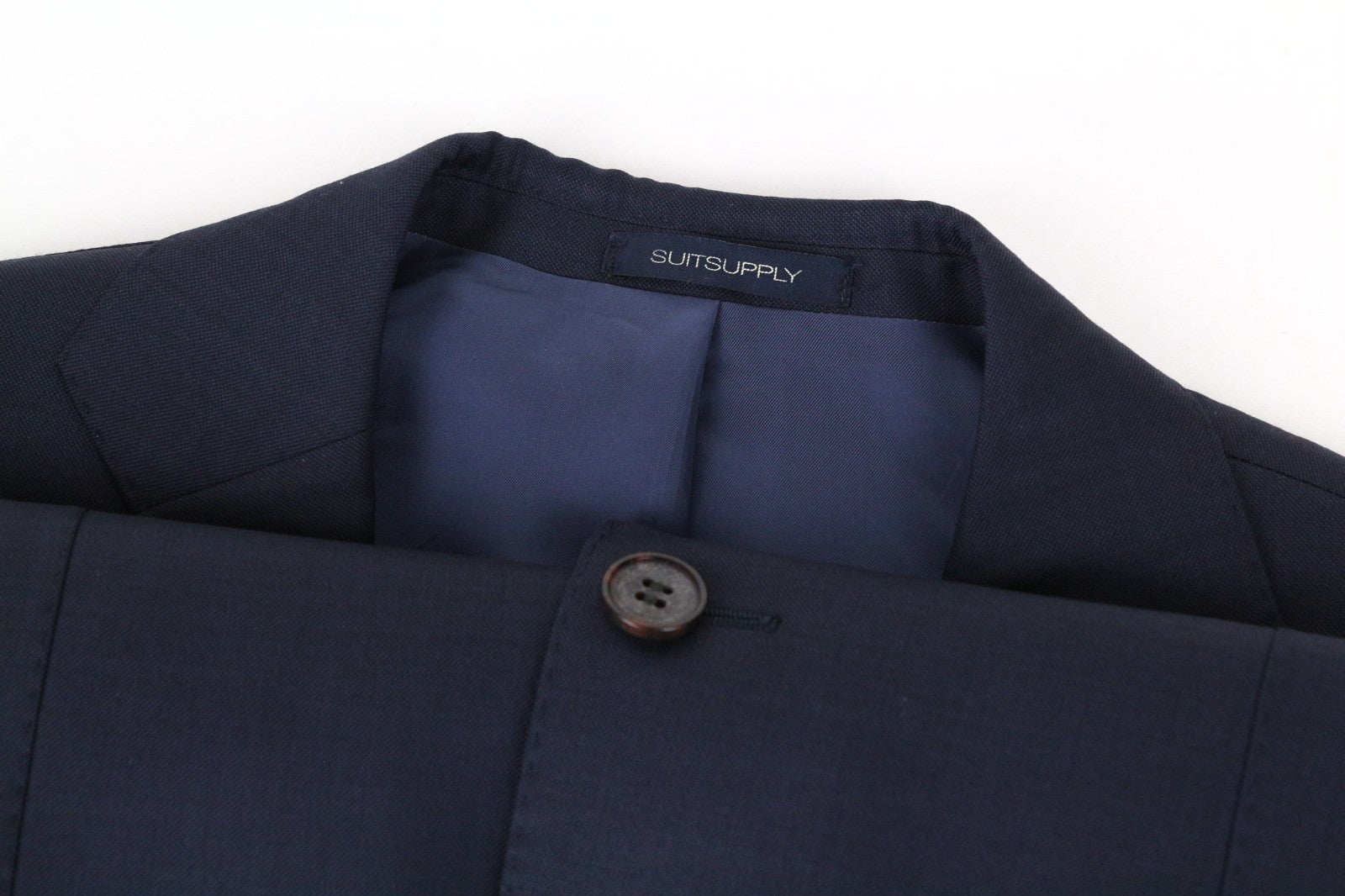 SUITSUPPLY Lazio Men's Blue Wool Slim Suit UK36R Classic Super 110's 2 Piece